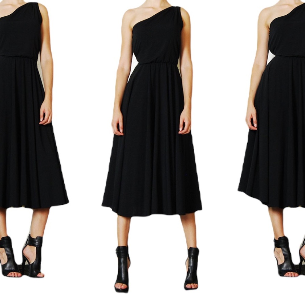 Vintage: one shoulder midi dress